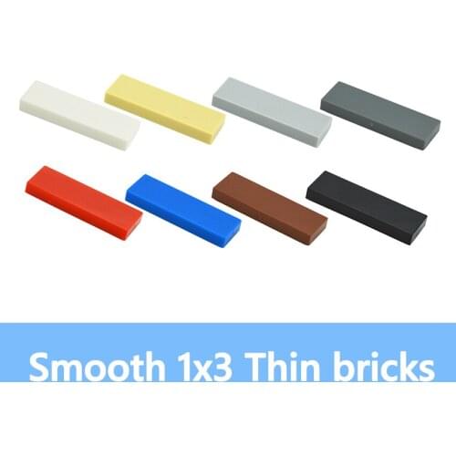 DIY Building Blocks 100PCS 1*3 Thin Smooth 1x3 Figures Bricks Educational Creative Toys for Children Size Compatible With 63864