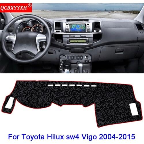 Car-styling Car Dashboard Avoid Light Pad Polyester Instrument Platform Cover Protective Mat For Toyota Hilux sw4 Vigo 2004-2015