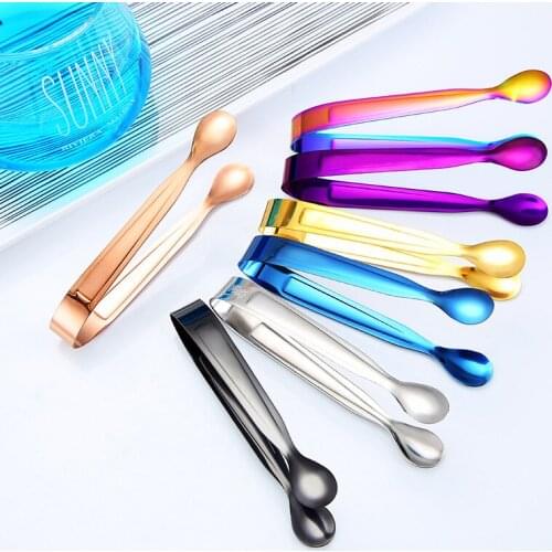 Stainless steel round square sugar towel coffee candy snack ice clip coffee restaurant supplies kitchen gadget