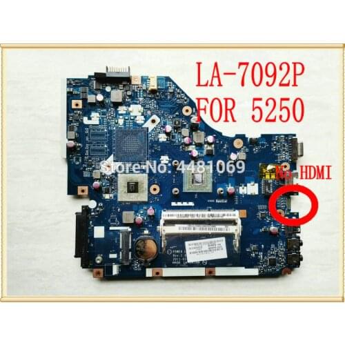 P5WE6 LA-7092P Laptop Motherboard for Acer aspire 5250 LA-7092P MBRJY02001 Mainboard DDR3