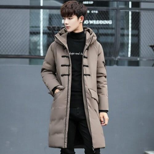 New 2020 Mens Down Jacket Thick Long Winter Coat Men Causual Slim Parka Hooded Mens Outwear 3XL Chaquetas Hombre WXF507