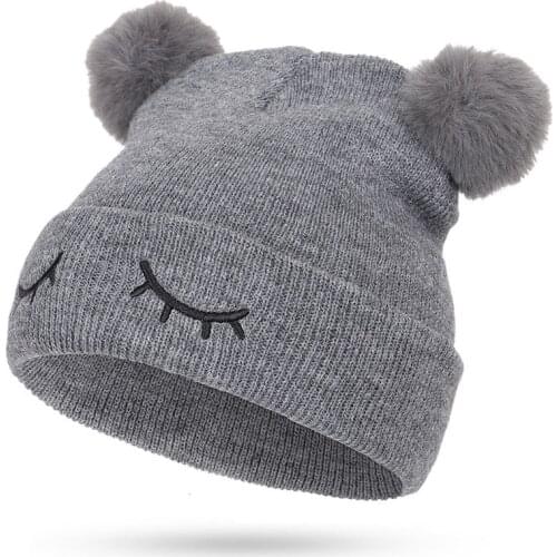 New Arrival Baby Girl Boy Eye Winter Hat Baby Soft Warm Beanie Hat Crochet Elasticity Knit Hats Children Casual Warm Cap