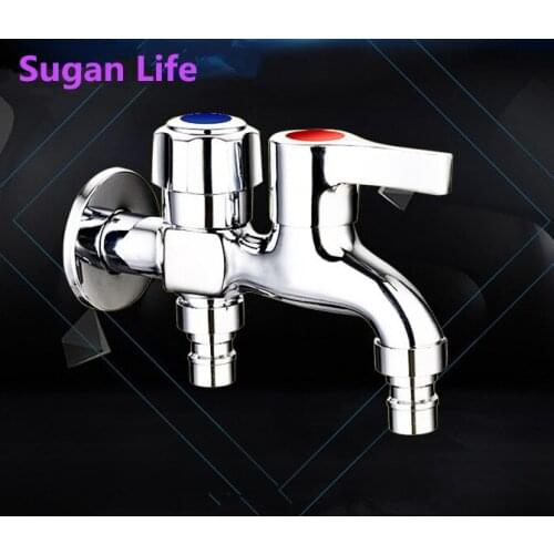 Sugan Life NEW G1/2 Brass Double Faucet Multi-function One Into Two Two-head Faucet Washing Machine Faucet Mop Pool Tap