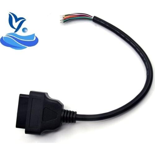 OBD2 16Pin feMale Plug Connector ELM327 Extension Adapter OBD Cable OBDII EOBD 16 Pin OBD 2 Adaptor Opening Female Cable