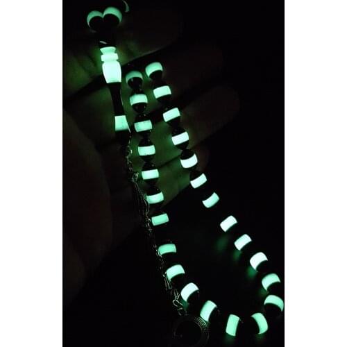 OTTOTESBİH Alpaka Tassels Black White Vernier Green Highlighter with Cat 'S Eye Powder Amber Prayer Beads Hand made custom design Turkish Islamic