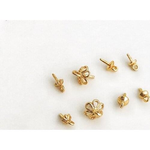 Gold-clad belt hanging ring torus flower cap holder diy loose beads pearl accessories hollow hanging cap jewelry material