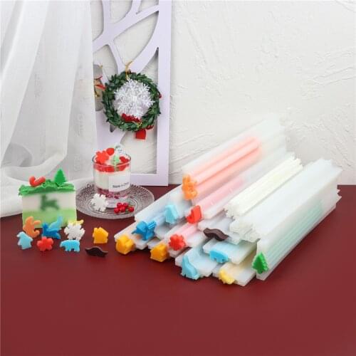Tube Pipe Silicone Soap Long Tube Mold Round Star Milu Deer Apple DIY Handmade Flexible 3D Aromat Various Shapes Candle Mold