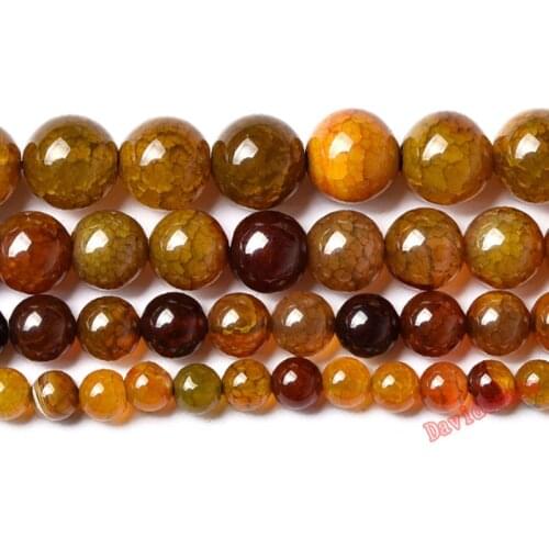 Fctory Price Natural Stone Brown Dragon Vein Agat Round Loose Beads 16" strand 6 8 10 12MM Pick Size For Jewelry Making