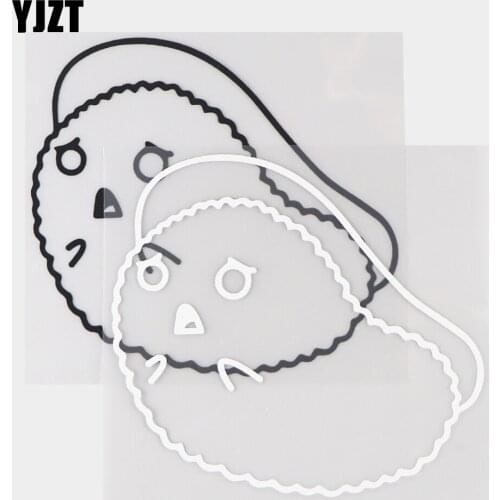 YJZT 12×11.1CM Salmon Sushi Cute Pattern Vinyl Decal Personality Car Stickers Black / Silver 20B-0265