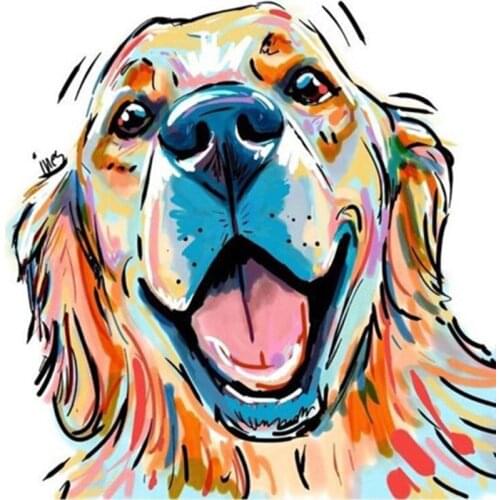 YNX new 5D diamond painting animal round diamond cross stitch square water diamond DIY dog color diamond painting