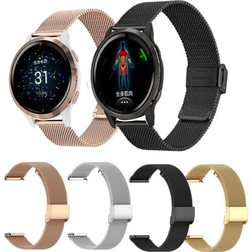 18MM 20MM 22MM Strap For Garmin Vivoactive 3 4 4S Smart Watch Band Stainless Steel Metal Strap For Garmin Venu 2 2S SQ Style