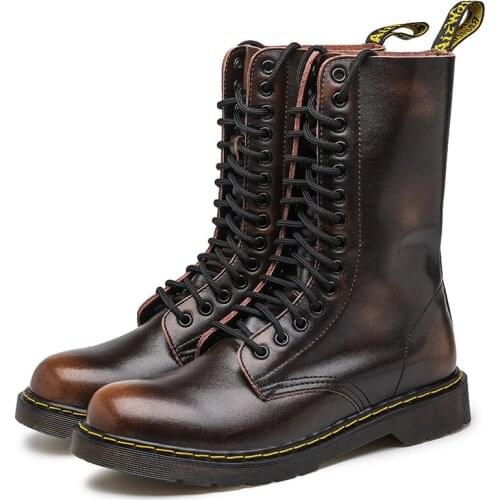 1914 leather 14-hole Martin boots couple high-top leather boots