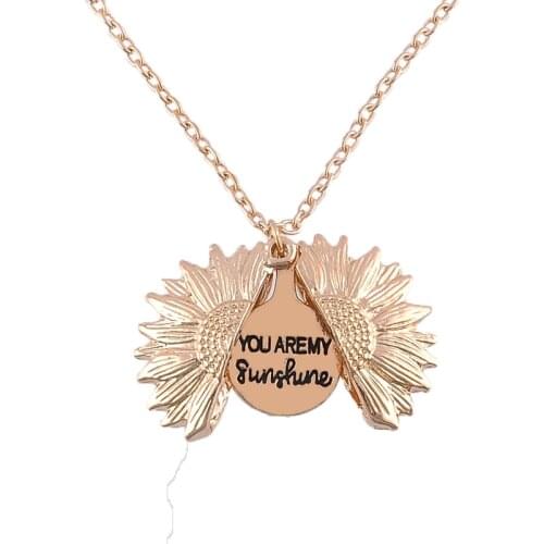 2020 new fashion diy design necklace custom you are my sunshine sunfolwer pendant necklace for women free drop shipping