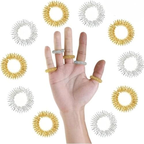 3PC Finger Massage Ring Acupuncture Health Care Set Home Use Health Care Tools Acupressure Figure Relax Massager Hand Care