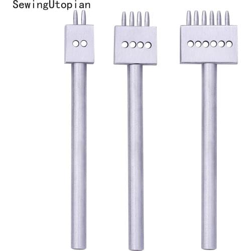 4MM Spacing Leather Hole Punch DIY Round Stitching Punches Tools Hole Cut Punching 2/4/6 Hole Lacing Stitching DIY Punching