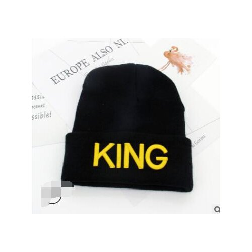50pcs/lot fedex fast KING QUEEN Letter Embroidery Warm Winter Hat Knitted Cap Hip Hop Men Women Lovers beanies