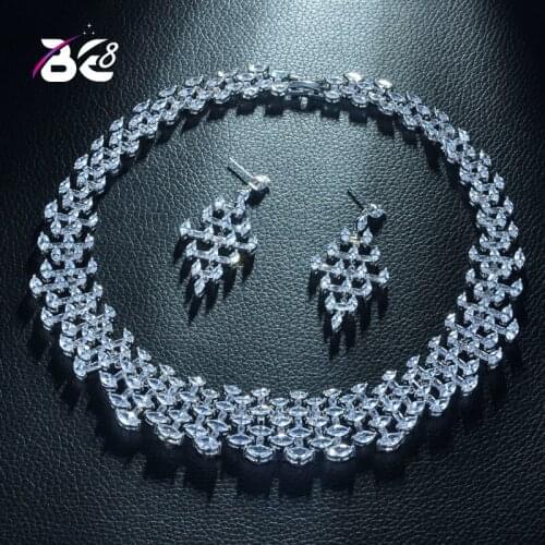 Be 8 New Style Beautiful AAA Cubic Zirconia Earring Necklace Set, Women Jewelry Sets Party Gifts Parure Bijoux Femme S343