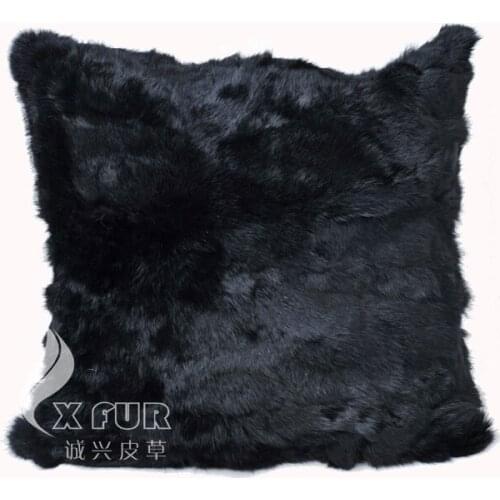 FREE SHIPPING CX-D-84C 40x40cm New Hot Fashion Genuine Rabbit Fur Sofa Cushion Cover