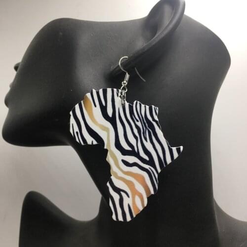 Free Shipping! Zebra Africa Wooden Earrings
