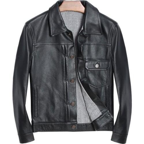 Free shipping.EMS Brand leather clothing,man 100% genuine leather Jackets,thick fashion slim cool cowskin jacket,sales.style