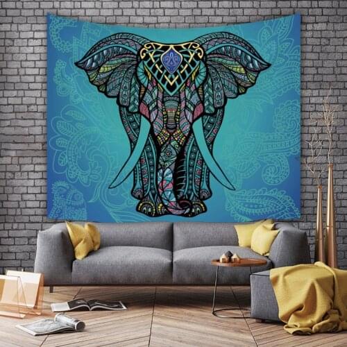 Bohemian tapestry elephant pattern drape ins home decoration wall hanging beach towel sitting blanket 95*73cm