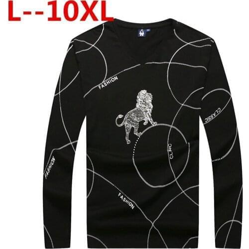 Big size 8XL 7XL 6XL Plus Size Tee Top Male Hiphop Streetwear Long Sleeve Fitness Tshirts Men Printed Camouflage Male T-shirts