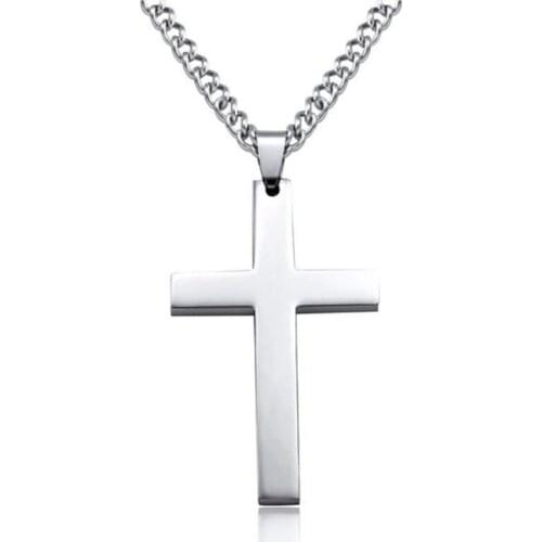 Men Chain Jewelry Trend Vintage Simplicity Cross Chains Pendant Stainless Steel Gold Silver Color Necklace Goth Mens' Necklaces