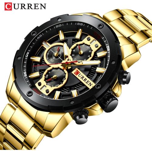 CURREN Men Watch Top Brand Waterproof Chronograph Mens Watch Stainless Steel Quartz Sports Male Clock Montre Homme Reloj Hombre