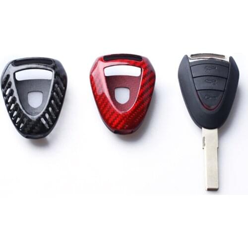 Carbon Fiber Key Case Covers Key Shell For Porsche 911 997 Cayman Boxster 987 2005 2006 2007 2008 Car Accessories