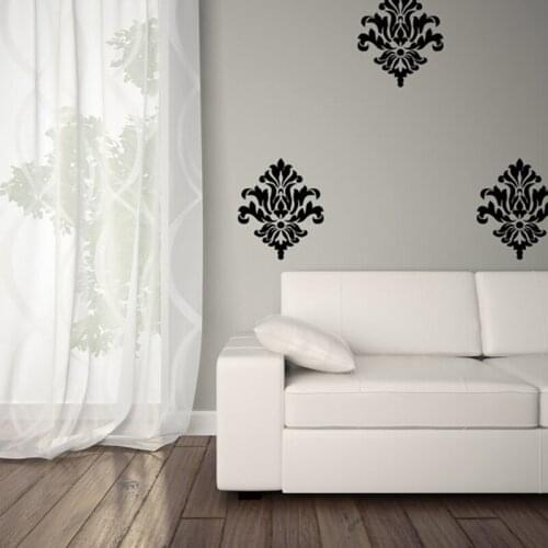 Damask vinyl wall decal self adhesive wall pattern stickers , Large size Damask Pattern (Set of 3) removable wall sticker