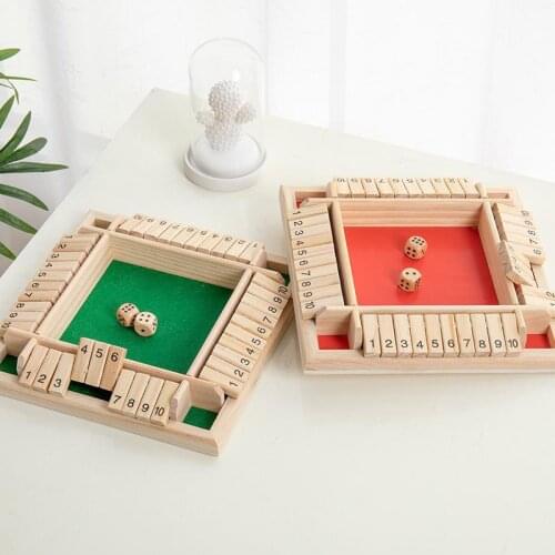 Wooden Digital Board Game For Kids Four-sided Flop Educational Number Dice Box Gathering Leisure Interactive Childrens Toys