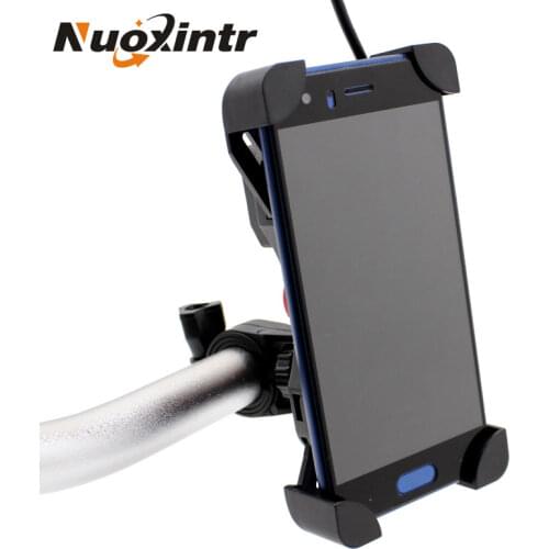 Phone Holder for iPhone Samsung Motorcycle Mobile Cellphone Holder Bike Handlebar Clip Stand GPS Mount Bracket 12V Double USB