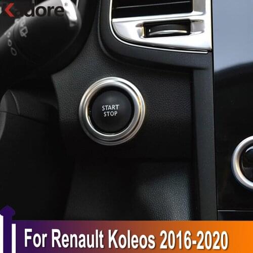 For Renault Koleos 2016 2017 2018 2019 2020 Engine Start Stop Ignition Button Switch Cover Trim Car Ignition Switch Key Ring