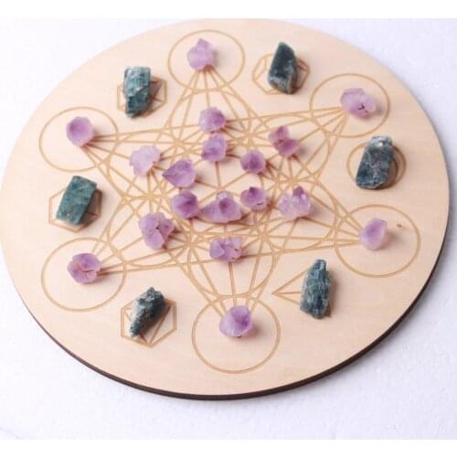 Chakra Crystal Rune Pattern Meditation Gems Feng Shui Altar(20cm)
