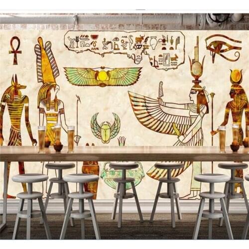 Mural papel de parede para quarto Custom wallpaper Nostalgic retro Egyptian idol wall wallpaper for walls 3 d tapety