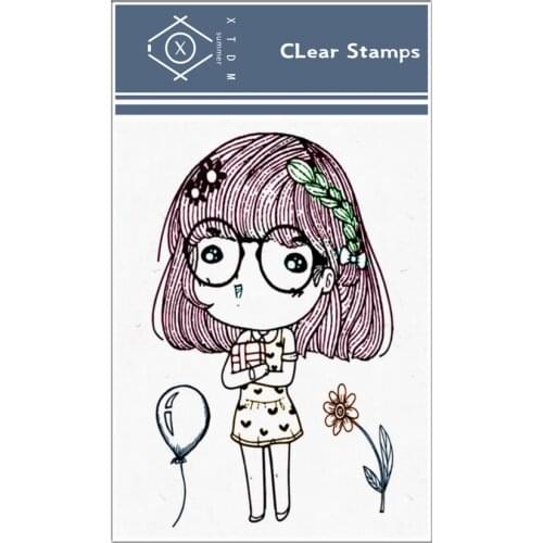 Hot sale Balloon girl Transparent Clear Stamps / Silicone Seals Roller Stamp for DIY scrapbooking photo album/Card Making