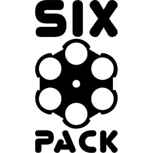 Hot Sell Six Pack Decal Guns Revolver Car Accessories Car Sticker Decal for Window Rear Other Vehicle KK 18*10cm