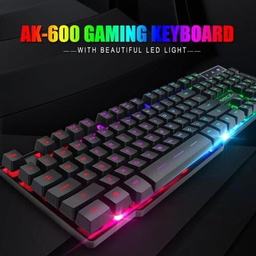 2020 New Gaming Keyboard USB Wired Keyboard LED Backlit 104 Keys Mechanical Keyboard 19 Keys Anti-Ghosting