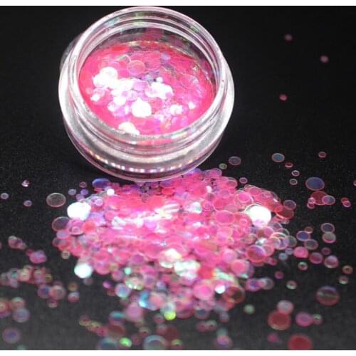 Kawaii Pink Round Ultrathin Sequins Nail Polish Purple Long-Lasting Nail Polish Girl Cute DIY Nail Art Decoration Tool 12 Colors