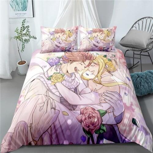 Fairy Tail Bedding Set 3 Piece Cartoon Cover Set Hot Anime Duvet Cover Bedding Luxury Bed Quilt Cover Kids Bed Cover Set