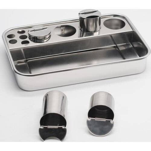 1/Set Dental Steriliser Container Tray & 4 Bottles Stainless Steel Instruments Dentist Storage Box Lab Instrument