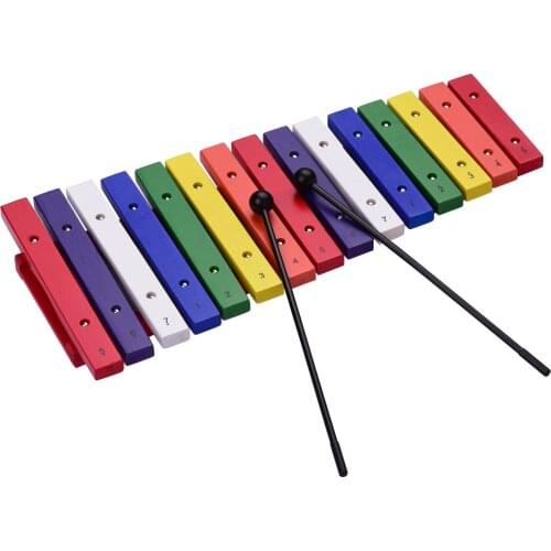 Ammoon 15 Keys Xylophone Colorful Musical Percussion Instrument Early Education Instrument for Music Sense Development