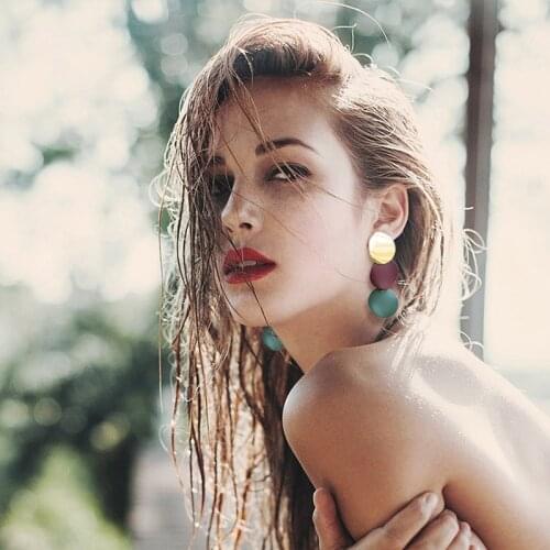 LOVR 2019 Fashion Unique Metal Statement Drop Earrings for Women Vintage Korean Geometric Hanging Dangle Earring Jewelry Wholes