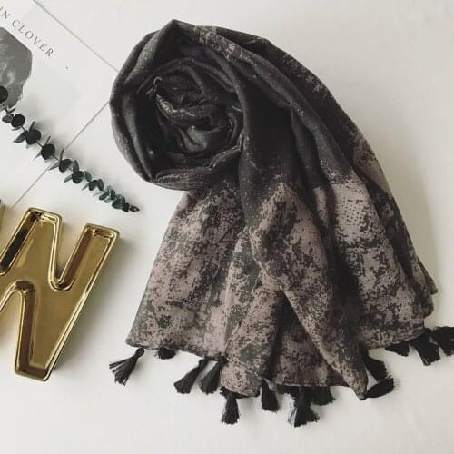 Fashion dark color star pattern print tassels viscose hijab women scarf/scarves warps Muslim foulard bandana 10pcs/lot