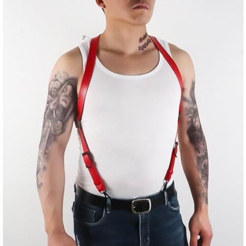 2021 Gay Sexual Leather Harness Belts Men Body Bondage Cage Shoulder Strap Exotic Gay Clothing For Adult Goth Top Crossdress