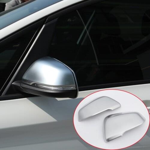 For BMW 2 Series F45 F46 Gran Active Tourer 2015-2019 ABS Matte Chrome RearView Mirror Cover Trim For BMW X1 F48 2016-2019 2pcs