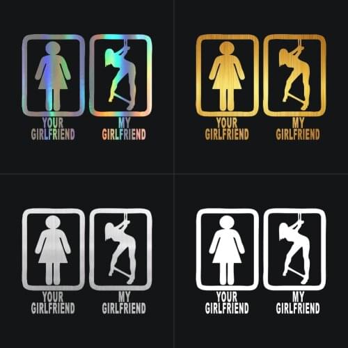 Car Sticker Sexy Girl Your Girlfriend My Girlfriend Car Styling Decals Motocycle Car Body Window Stickers Accessories,15cm*12cm