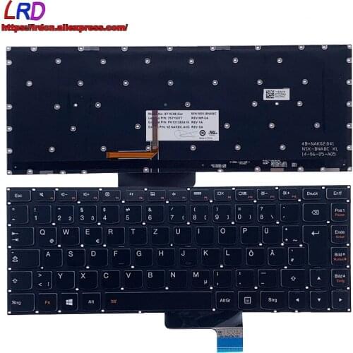 New Original DE German Backlit Keyboard for Lenovo Yoga 2 13 Laptop 25215077 25215046