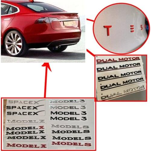 1pcs Original Design Car Rear Sticker Trunk Decal Letter Exterior Decoration For MODEL3 L S X Silvery Red Black Matte