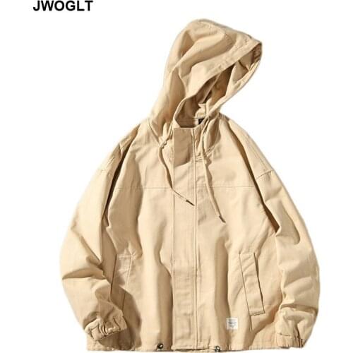 2020 Autumn Fashion Mens Casual Jacket Loose Hooded Outerwear Windbreaker Cotton Zipper Black Khaki Army green Coats 4XL 5XL